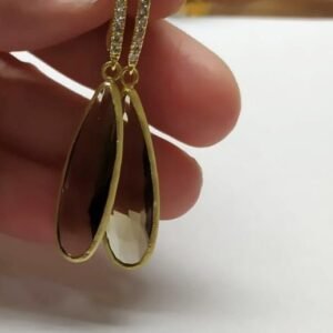 עגילי סמוקי קוורץ