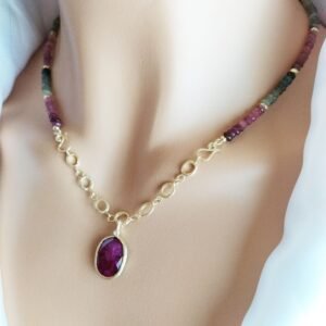 שרשרת טורמלין בשילוב רובי