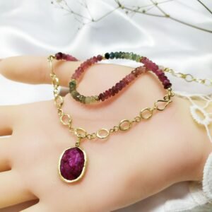 שרשרת טורמלין בשילוב רובי