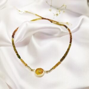 שרשרת טורמלין בשילוב ענבר