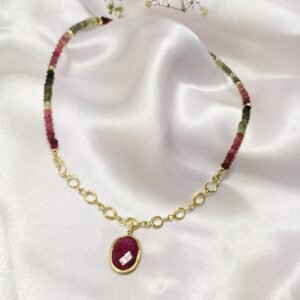 שרשרת טורמלין בשילוב רובי