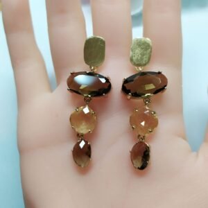 עגיל סמוקי ולימון קוורץ