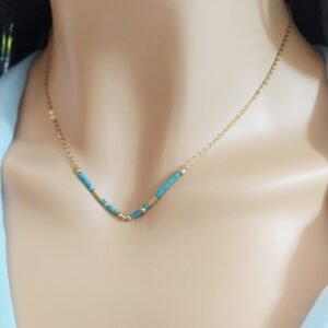 שרשרת טורקיז דו שכבתית עדינה