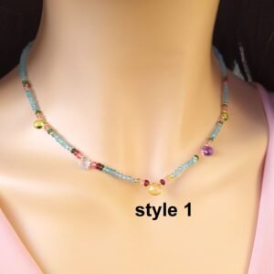 שרשרת אבני חן דו שכבתית