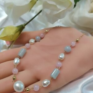 שרשרת אבני חן בגווני פסטל
