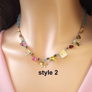 שרשרת אבני חן דו שכבתית