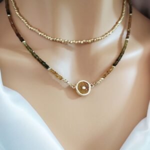 שרשרת טורמלין בשילוב ענבר