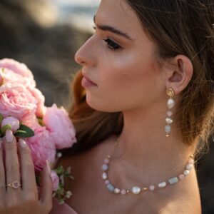 שרשרת אבני חן בגווני פסטל