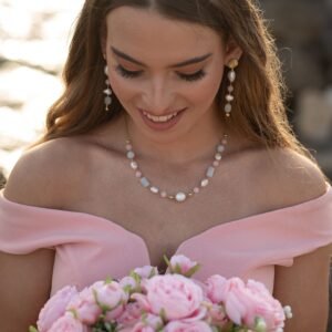 שרשרת אבני חן בגווני פסטל