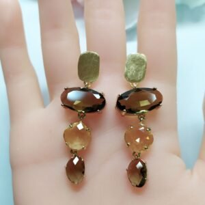 עגיל סמוקי ולימון קוורץ