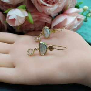 עגילי פנינה וקוורץ