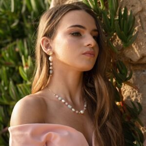 שרשרת אבני חן בגווני פסטל