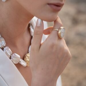 טבעת פנינה טבעית פיראית