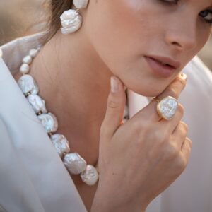 טבעת פנינה טבעית פיראית