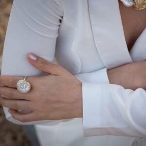 טבעת פנינה טבעית פיראית