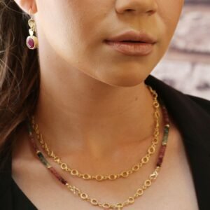 שרשרת טורמלין בשילוב רובי