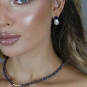 שרשרת היולייט בשילוב ספיר כחול דגם רימון