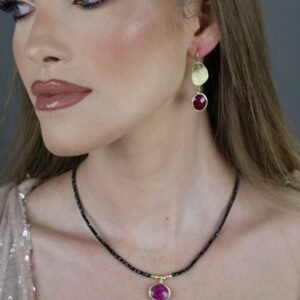 שרשרת בלאק ספינאל בשילוב רובי – דגם רימון