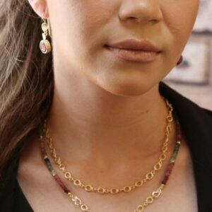 שרשרת טורמלין בשילוב רובי