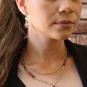 שרשרת טורמלין בשילוב רובי