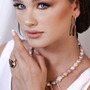 עגילי סמוקי קוורץ