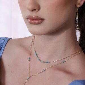 שרשרת טורקיז דו שכבתית עדינה