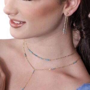 שרשרת טורקיז דו שכבתית עדינה