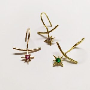 עגיל שפה כוכב משובץ