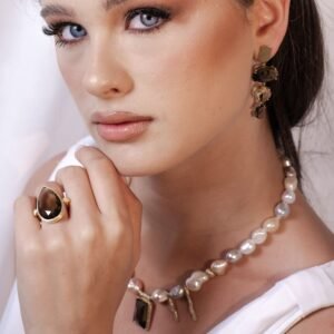 עגיל סמוקי ולימון קוורץ