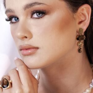 עגיל סמוקי ולימון קוורץ