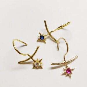 עגיל שפה כוכב משובץ