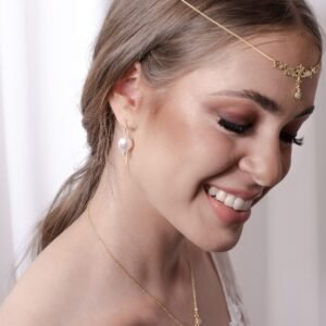 עגילי פנינה בשילוב זירקון