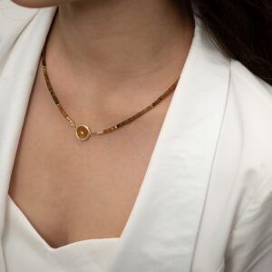 שרשרת טורמלין בשילוב ענבר