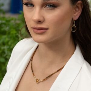 שרשרת טורמלין בשילוב ענבר