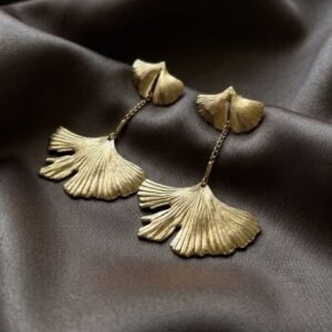 עגילי גינקו מודולריים – בגימור מוברש יוקרתי