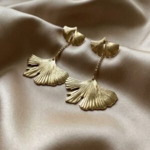 עגילי גינקו מודולריים – בגימור מוברש יוקרתי