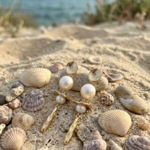 עגילי פנינה וטיפת זהב– שילוב של קלאסיקה ומודרניות