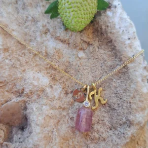 שרשרת תות קוורץ (Strawberry Quartz) בהתאמה אישית – הרמוניה רגשית, שמחה ואופטימיות